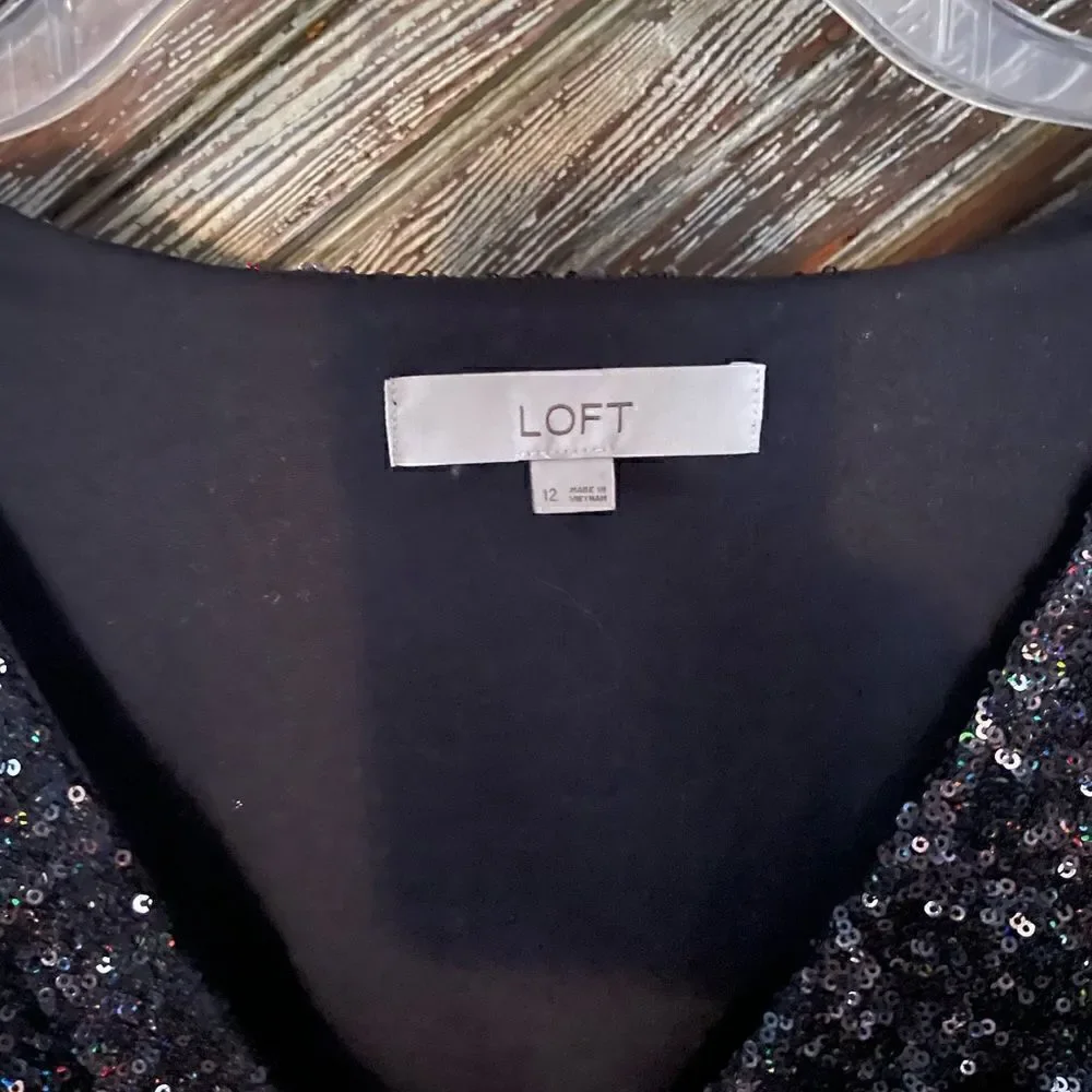 Ann Taylor Loft sequins wrap dress